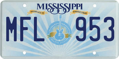 MS license plate MFL953
