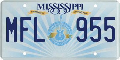 MS license plate MFL955