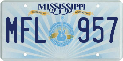 MS license plate MFL957