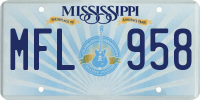 MS license plate MFL958