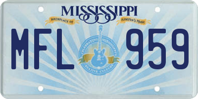 MS license plate MFL959