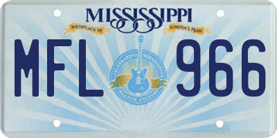 MS license plate MFL966