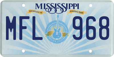 MS license plate MFL968