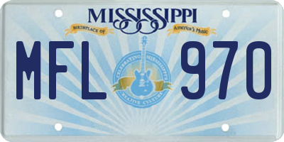 MS license plate MFL970