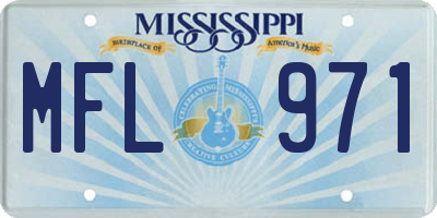 MS license plate MFL971