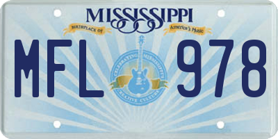 MS license plate MFL978