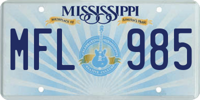 MS license plate MFL985