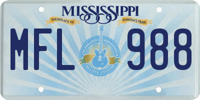 MS license plate MFL988