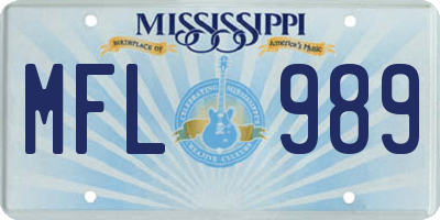 MS license plate MFL989