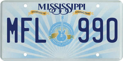 MS license plate MFL990