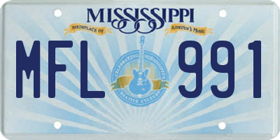 MS license plate MFL991