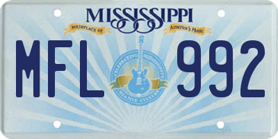 MS license plate MFL992
