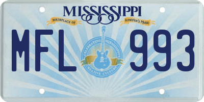 MS license plate MFL993