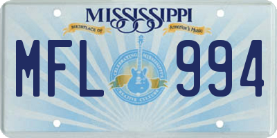 MS license plate MFL994