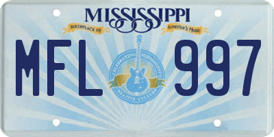 MS license plate MFL997