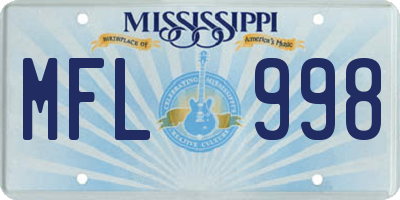 MS license plate MFL998