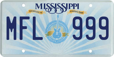 MS license plate MFL999