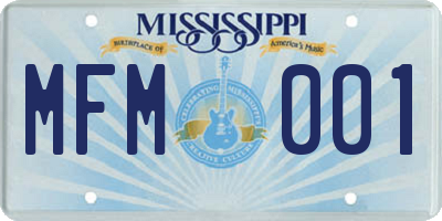 MS license plate MFM001