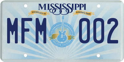 MS license plate MFM002