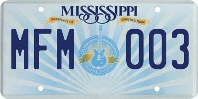 MS license plate MFM003