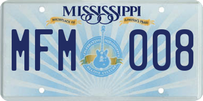 MS license plate MFM008