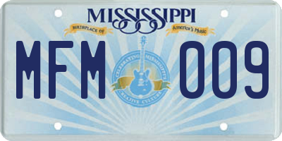 MS license plate MFM009