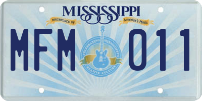 MS license plate MFM011