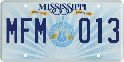 MS license plate MFM013