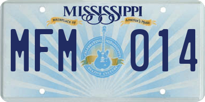 MS license plate MFM014