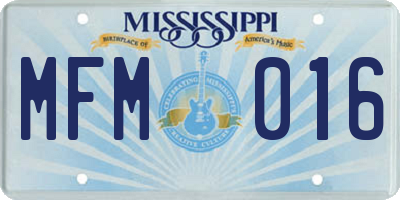 MS license plate MFM016