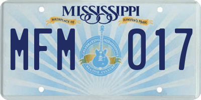 MS license plate MFM017
