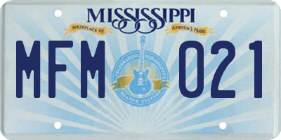 MS license plate MFM021