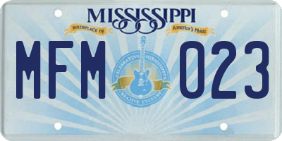 MS license plate MFM023
