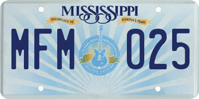 MS license plate MFM025