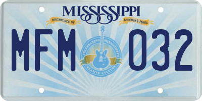 MS license plate MFM032