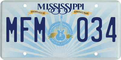 MS license plate MFM034