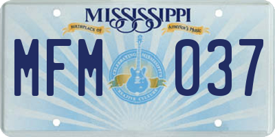 MS license plate MFM037
