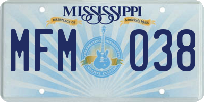 MS license plate MFM038