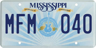 MS license plate MFM040