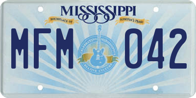 MS license plate MFM042