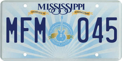 MS license plate MFM045