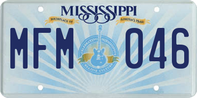 MS license plate MFM046
