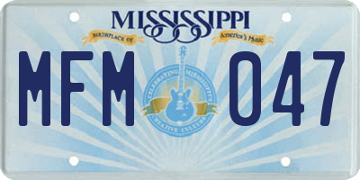 MS license plate MFM047