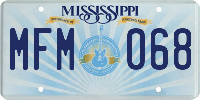 MS license plate MFM068