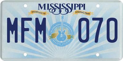 MS license plate MFM070