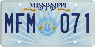 MS license plate MFM071