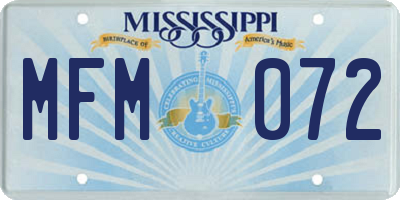 MS license plate MFM072