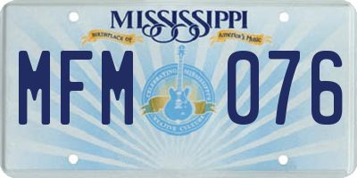 MS license plate MFM076