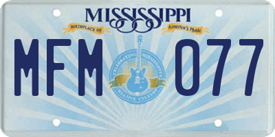 MS license plate MFM077