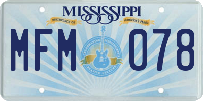 MS license plate MFM078